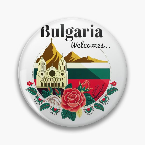 Item preview, Bulgaria Welcomes Flag Map Sofia, Damascus Rose, designed and sold by AnimalsDH305.