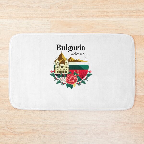 Item preview, Bulgaria Welcomes Flag Map Sofia, Damascus Rose, designed and sold by AnimalsDH305.