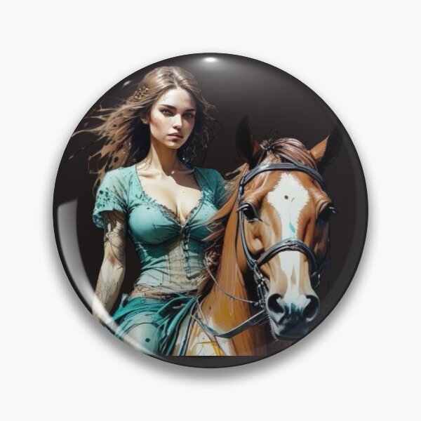 Item preview, Woman Riding on Chestnut Horse designed and sold by Farbenmieze.