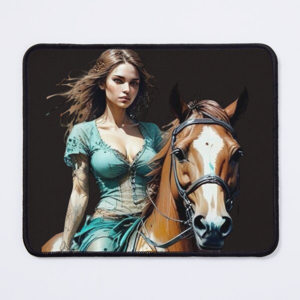 Item preview, Woman Riding on Chestnut Horse designed and sold by Farbenmieze.
