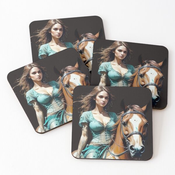 Item preview, Woman Riding on Chestnut Horse designed and sold by Farbenmieze.