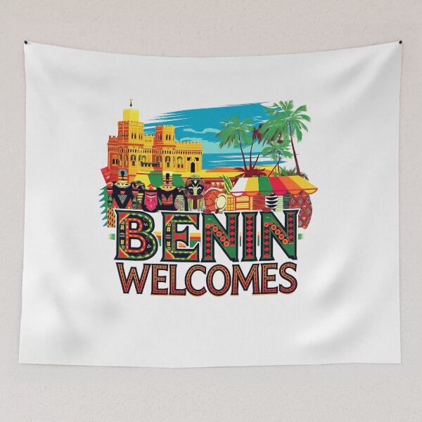 Item preview, Benin Welcomes Flag Map Porto-Novo, Cotonou, Voodoo, designed and sold by AnimalsDH305.