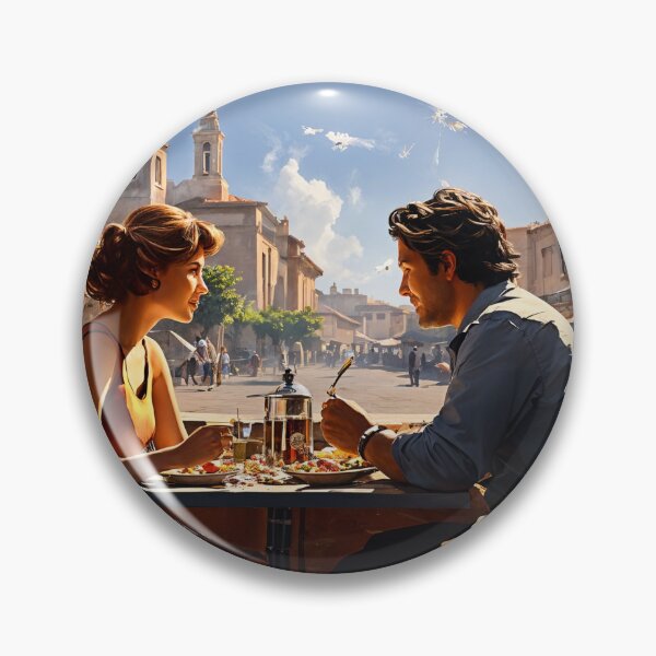 Item preview, Romantic European Cafe Scene - Valentine Day Lover's Date Artwork designed and sold by Collision19.