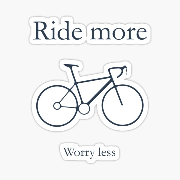 Item preview, Ride More, Worry Less_V3_blue – Minimalist Cycling Quote designed and sold by KarlMast.