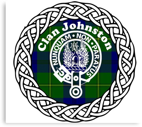 clan-johnston-surname-last-name-tartan-crest-badge-canvas-prints-by