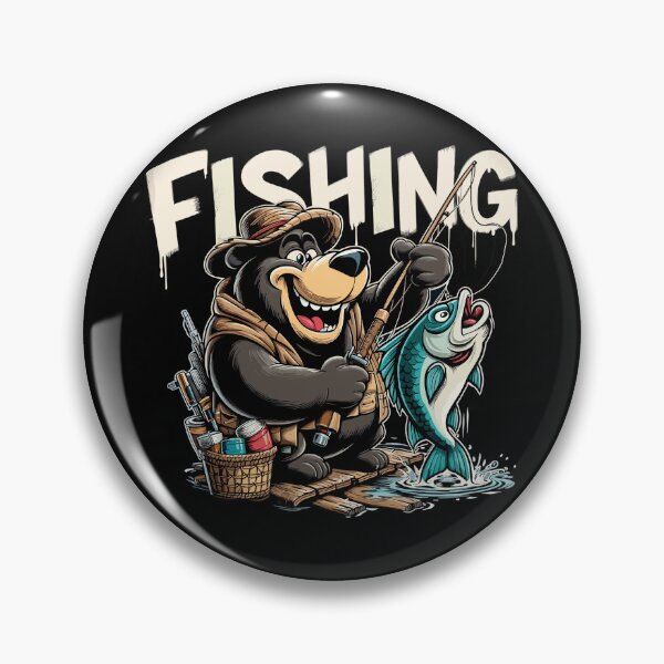 Item preview, Fishing Fishing Bear Angler Big Fish Gift designed and sold by Pineapple-Tree.