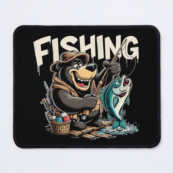 Item preview, Fishing Fishing Bear Angler Big Fish Gift designed and sold by Pineapple-Tree.
