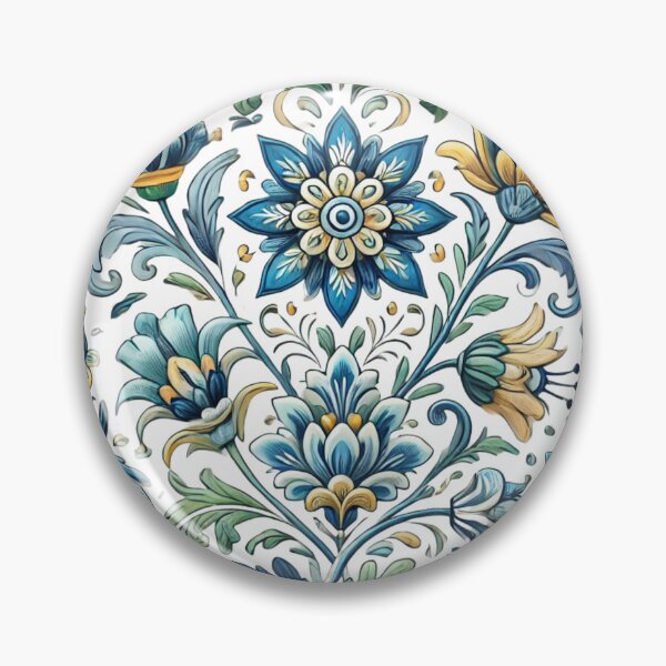 Item preview, Floral Symphony in Blue and Gold designed and sold by becauseturkey.