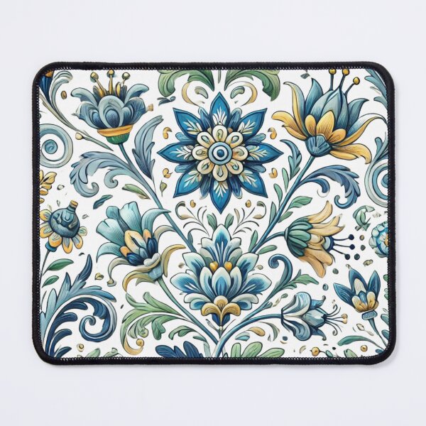 Item preview, Floral Symphony in Blue and Gold designed and sold by becauseturkey.