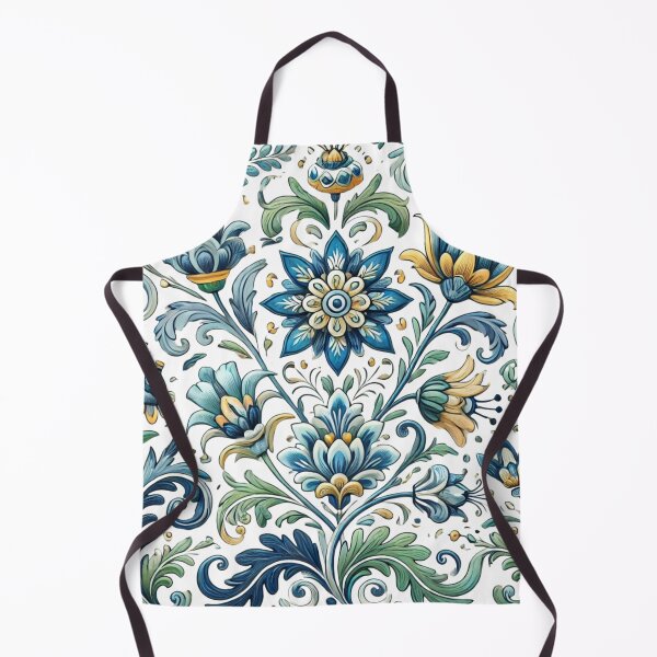 Item preview, Floral Symphony in Blue and Gold designed and sold by becauseturkey.