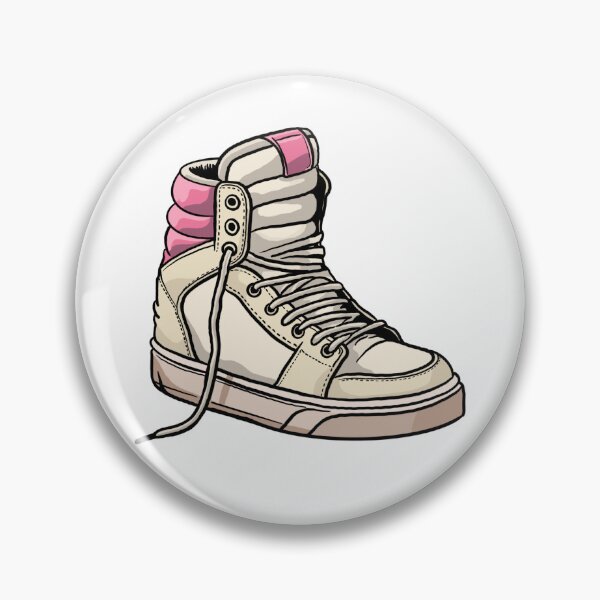Item preview, Worn pink high top sneaker - sneaker illustration designed and sold by Sneakerlike.
