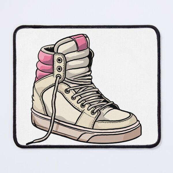 Item preview, Worn pink high top sneaker - sneaker illustration designed and sold by Sneakerlike.
