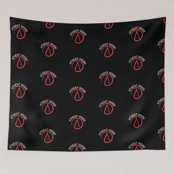 Item preview, Atheist Inside. Atheism red logo, white text. designed and sold by Atheist-Heaven.