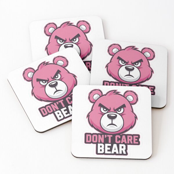 Item preview, Grumpy Pink Bear "Don't Care Bear" Funny Cartoon Design designed and sold by Maddy V Store.