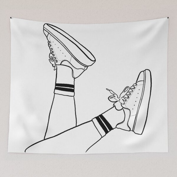 Item preview, Sketch of legs with socks and sneakers designed and sold by Sneakerlike.