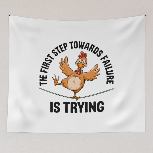 Item preview, Chicken trying, failure, hope, funnyfits70, Humor, Funny, retro, vintage, funny quotes, animal humor, designed and sold by FunnyFits70.