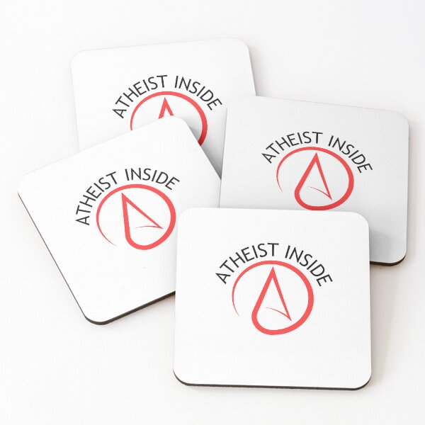 Item preview, Atheist Inside. Atheism red logo, Black text. designed and sold by Atheist-Heaven.