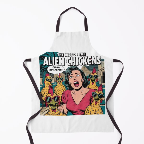Item preview, Alien chickens, panic, farm, Sci-Fi, funnyfits70, Humor, Funny, retro, vintage, funny quotes, animal humor, designed and sold by FunnyFits70.