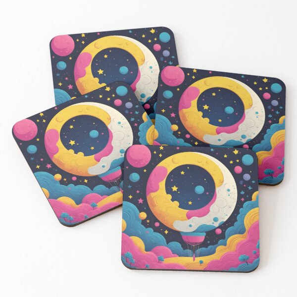 Item preview, Vivid Neon Moon scape designed and sold by ImmersiveArt Era.