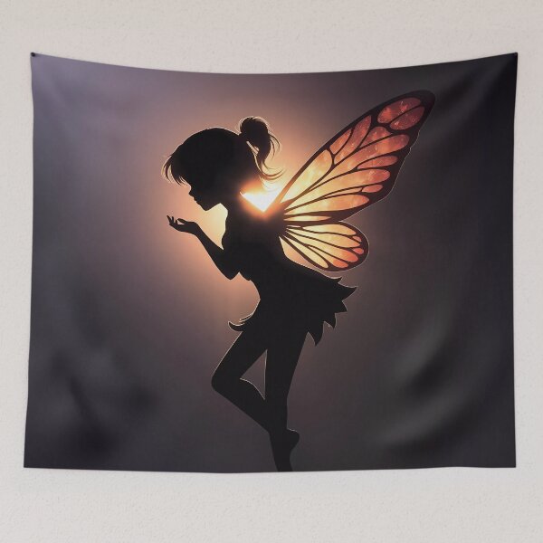 Item preview, Silhouetted Mystical Pixie with Backlit Glow designed and sold by Vitalka-uk.