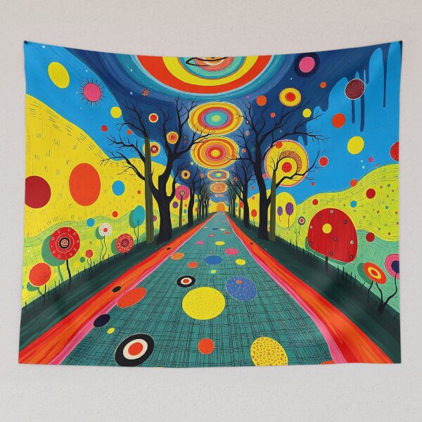 Item preview, Whimsical Optical Illusion in Vibrant Folk Art Style designed and sold by Vitalka-uk.