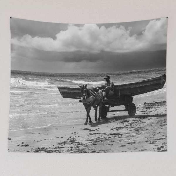 Item preview, man with donkey cart on the beach designed and sold by felipequeiroz.