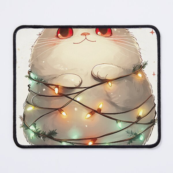 Item preview, Festive Cats Wrapped in Christmas Lights ✨ designed and sold by W-artposters.