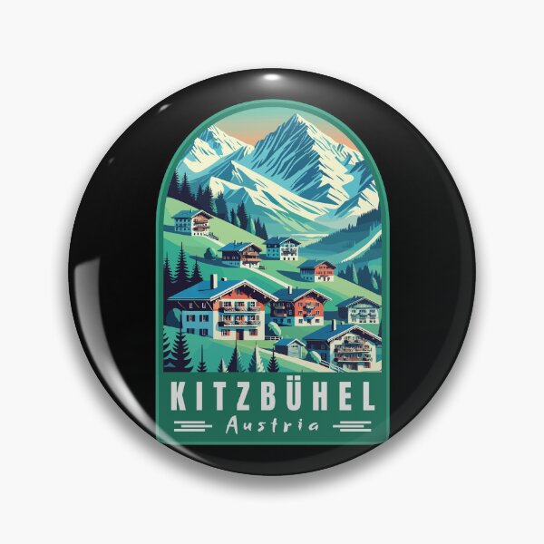 Item preview, Kitzbühel in Tirol (Kitzbühel Alps) Austria Retro Art Travel Emblem designed and sold by MaateoDesign.