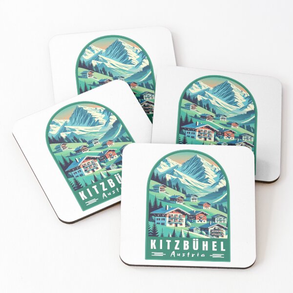 Item preview, Kitzbühel in Tirol (Kitzbühel Alps) Austria Retro Art Travel Emblem designed and sold by MaateoDesign.