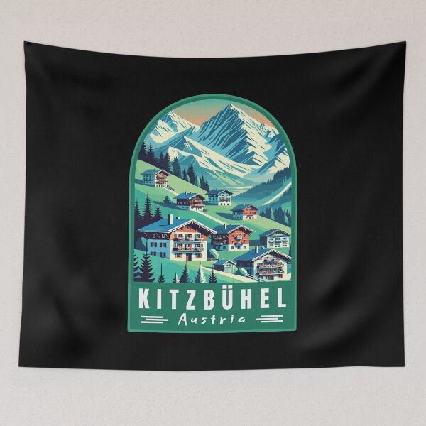 Item preview, Kitzbühel in Tirol (Kitzbühel Alps) Austria Retro Art Travel Emblem designed and sold by MaateoDesign.