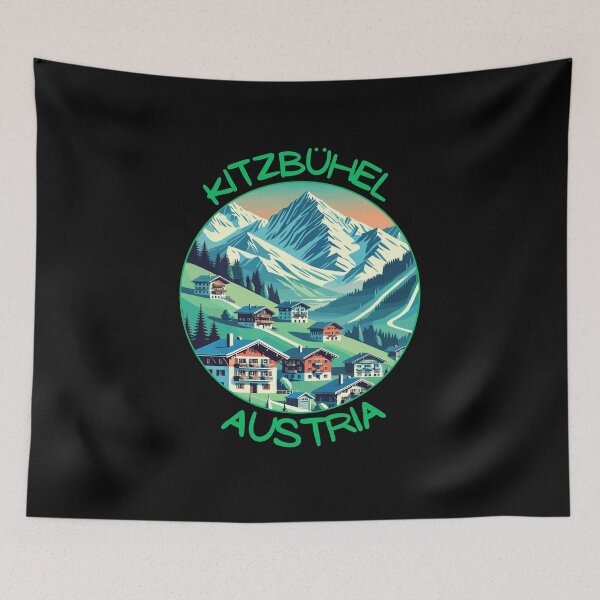 Item preview, Kitzbühel in Tirol (Kitzbühel Alps) Austria Retro Art Travel Emblem designed and sold by MaateoDesign.