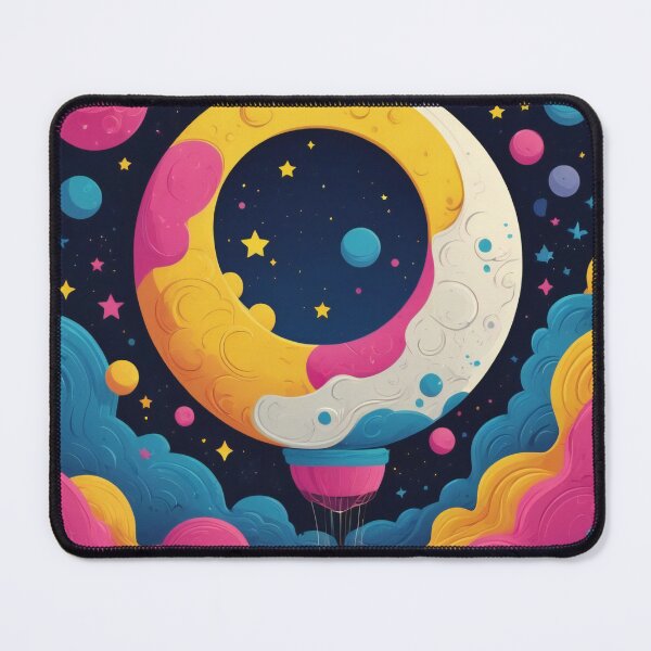 Item preview, Vivid Neon Moon scape designed and sold by ImmersiveArt Era.