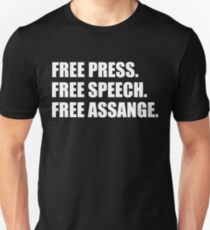 Free Press, Free Speech, Free Julian Assange Unisex T-Shirt
