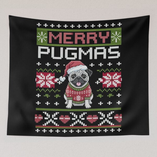 Item preview, Merry Pugmas Christmas Pug designed and sold by DomTeesHaven.