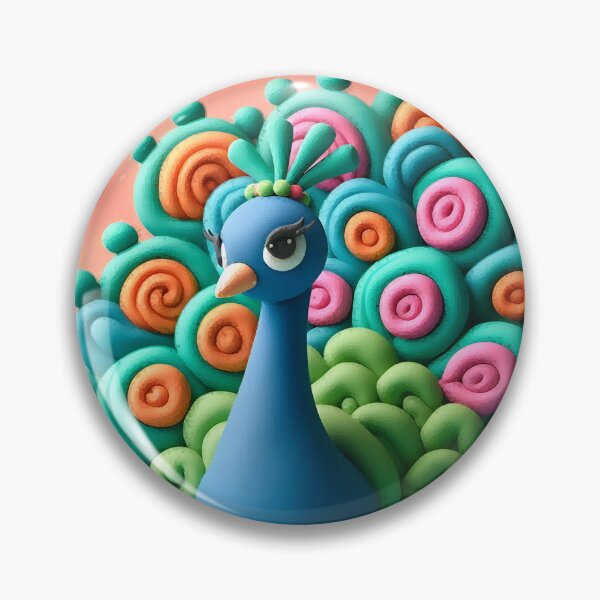 Item preview, peacock made of clay designed and sold by bernhagen.