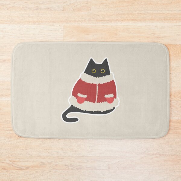 Item preview, Cute chubby black santa cat for Christmas designed and sold by CiniArt.