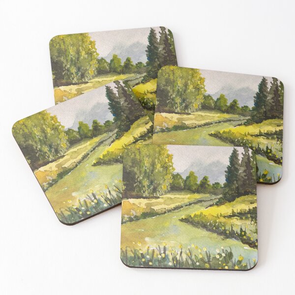 Item preview, Morning Meadow Watercolor Landscape designed and sold by TheArtCave.