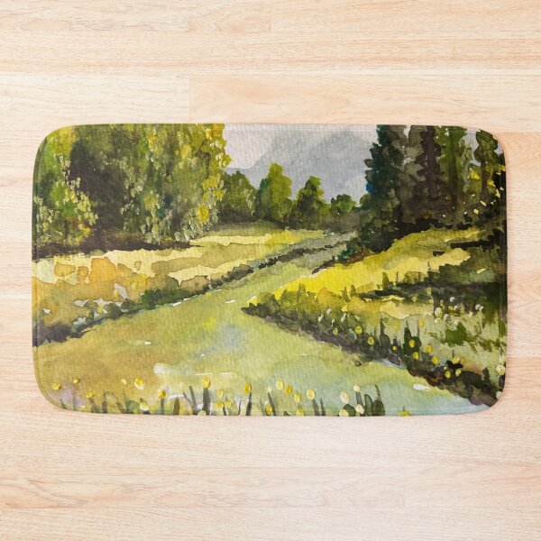 Item preview, Morning Meadow Watercolor Landscape designed and sold by TheArtCave.