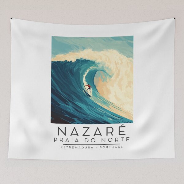 Item preview, A Vintage Illustration of Praia do Norte - Nazaré - Portugal  designed and sold by GoodOldVintage.