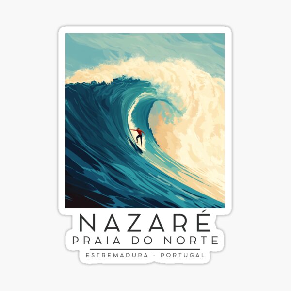 Artikel-Vorschau von Eine Vintage-Illustration von Praia do Norte - Nazaré - Portugal , designt und verkauft von GoodOldVintage.