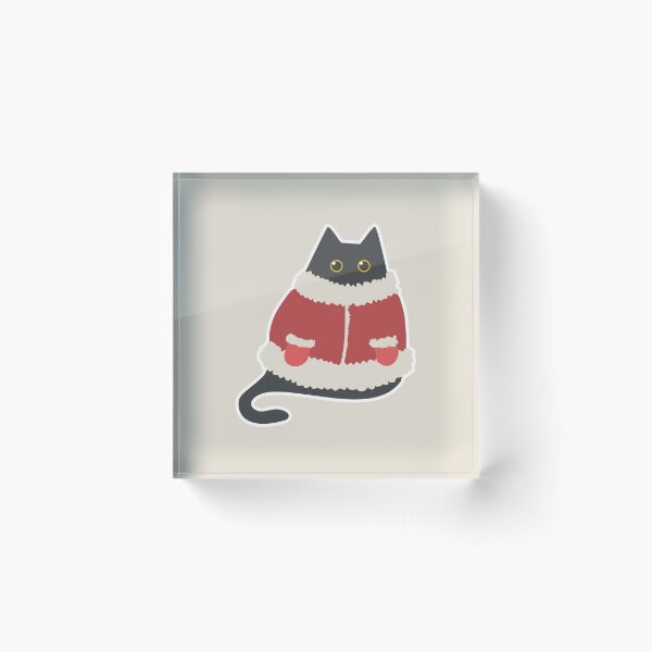 Item preview, Cute chubby black santa cat for Christmas designed and sold by CiniArt.