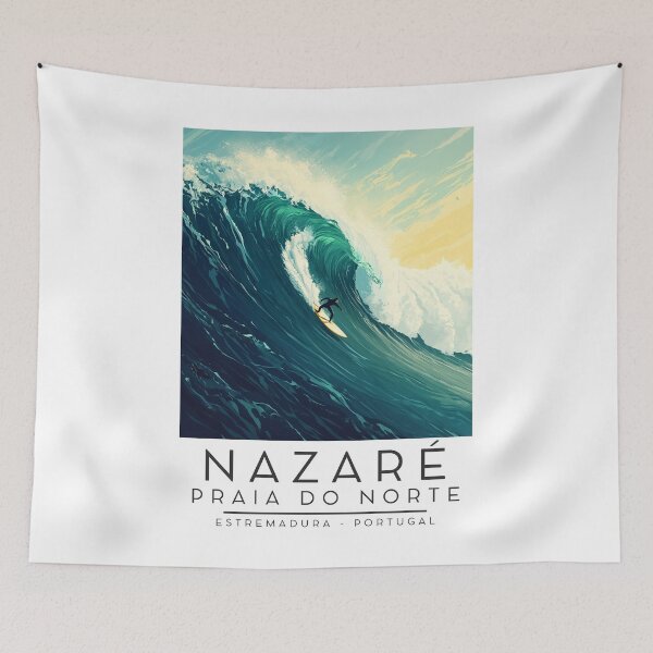 Item preview, A Vintage Illustration of Praia do Norte - Nazaré - Portugal  designed and sold by GoodOldVintage.