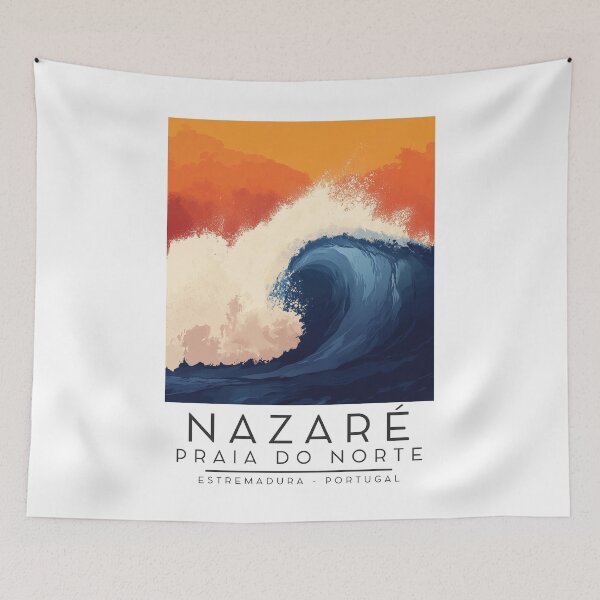 Item preview, A Vintage Illustration of Praia do Norte - Nazaré - Portugal  designed and sold by GoodOldVintage.