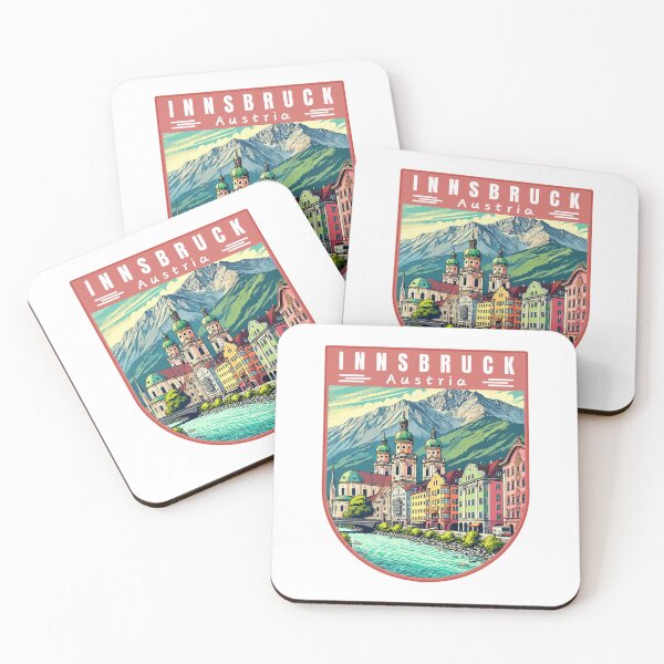 Item preview, Innsbruck in Austria (Tirol) Retro Art Travel Badge designed and sold by MaateoDesign.
