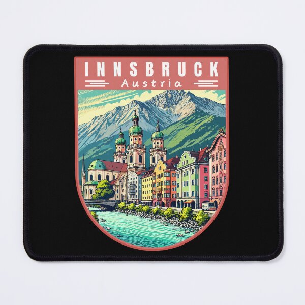 Item preview, Innsbruck in Austria (Tirol) Retro Art Travel Badge designed and sold by MaateoDesign.