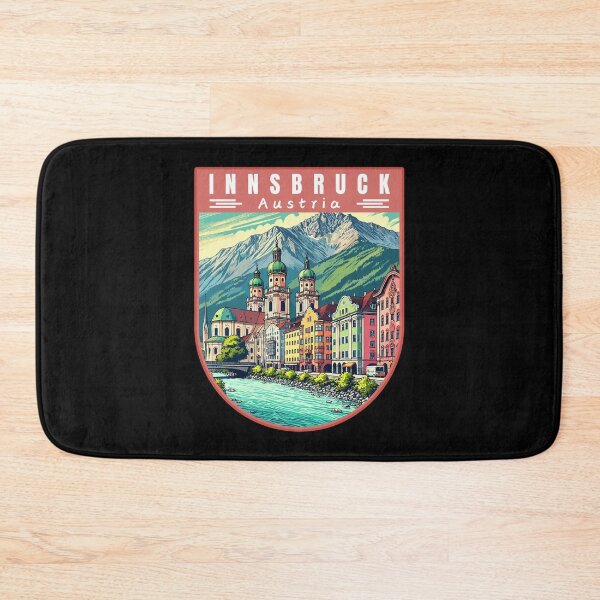 Item preview, Innsbruck in Austria (Tirol) Retro Art Travel Badge designed and sold by MaateoDesign.