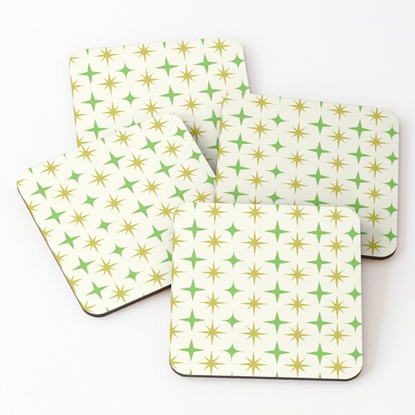 Item preview,  Mid Century Green and Yellow Atomic Starbursts Pattern  designed and sold by Yasminepatterns .