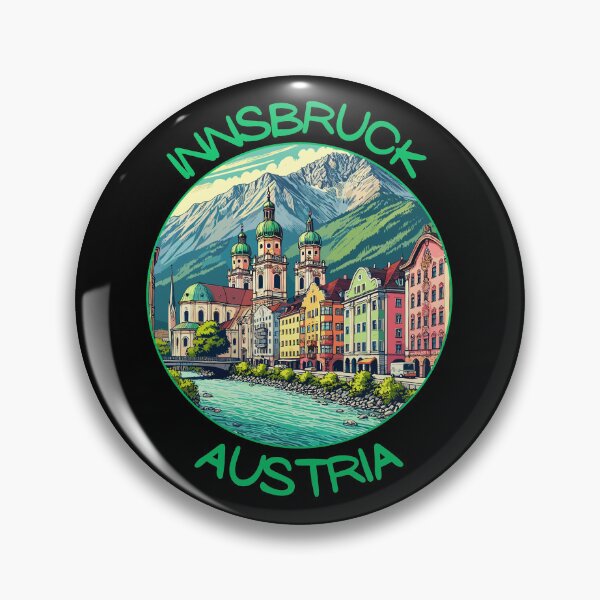 Item preview, Innsbruck in Austria (Tirol) Retro Art Travel Landscape designed and sold by MaateoDesign.