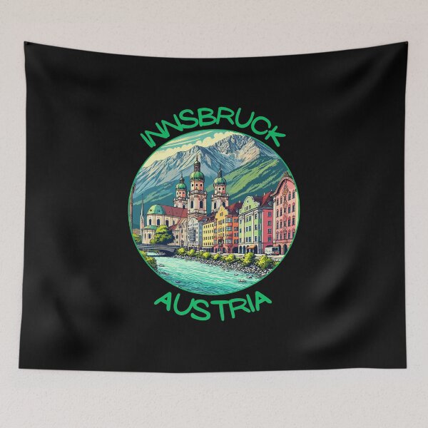 Item preview, Innsbruck in Austria (Tirol) Retro Art Travel Landscape designed and sold by MaateoDesign.