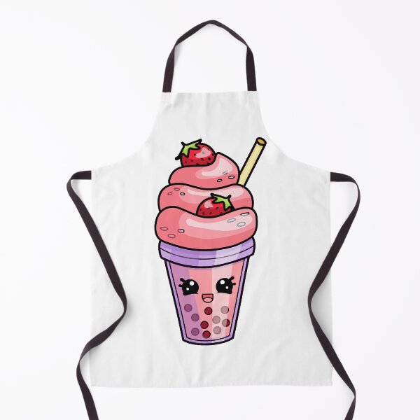 Item preview, Strawberry bubble tea with berries and cream, kawaii style. designed and sold by IrinaCuteLab.